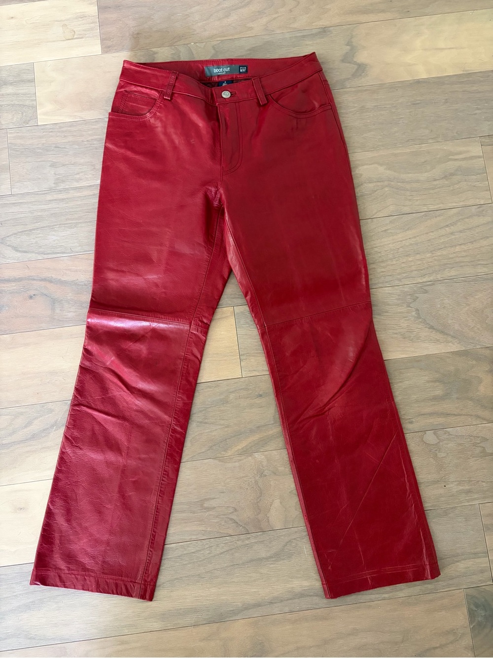 Gap Red Leather Bootcut Jeans